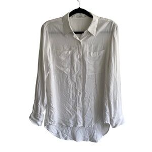 ARITZIA Talula Button Front Long Sleeve Shirt Blouse White S